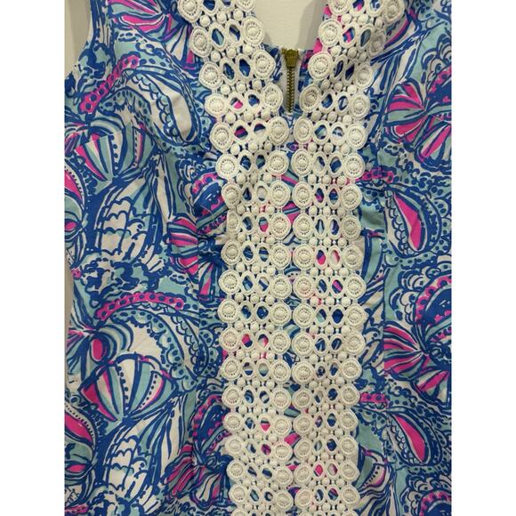 Lilly Pulitzer for Target My Fans Cotton Shift Dress Size 4 blue pink 20th anniv - Picture 6 of 6